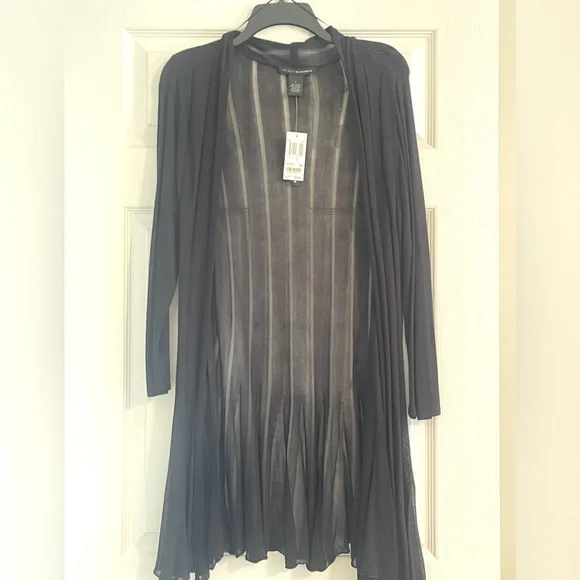 NWT Grace Elements black lightweight sheer cardigan/sweater size Large - Picture 3 of 6